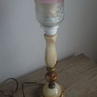 Стара нощна лампа оникс и бронз, снимка 4 - Антикварни и старинни предмети - 45387785