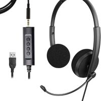 Нови USB слушалки за кол център с шумопотискащ микрофон и усб саунд карта, снимка 1 - Слушалки за компютър - 45160963