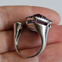 Красив сребърен пръстен с Пурпурен Аметист , снимка 7 - Пръстени - 45113345