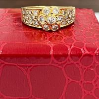 Златен пръстен от жълто злато и брилянти, снимка 1 - Пръстени - 45841272