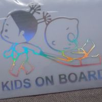 Светлоотразителен стикер лепенка Kids on board ( Деца в колата ) за кола автомобил джип ван бус , снимка 3 - Аксесоари и консумативи - 45220598