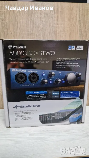 PreSonus AudioBox itwo Studio - USB  Audio Interface Condenser Mic and Headphone, снимка 1