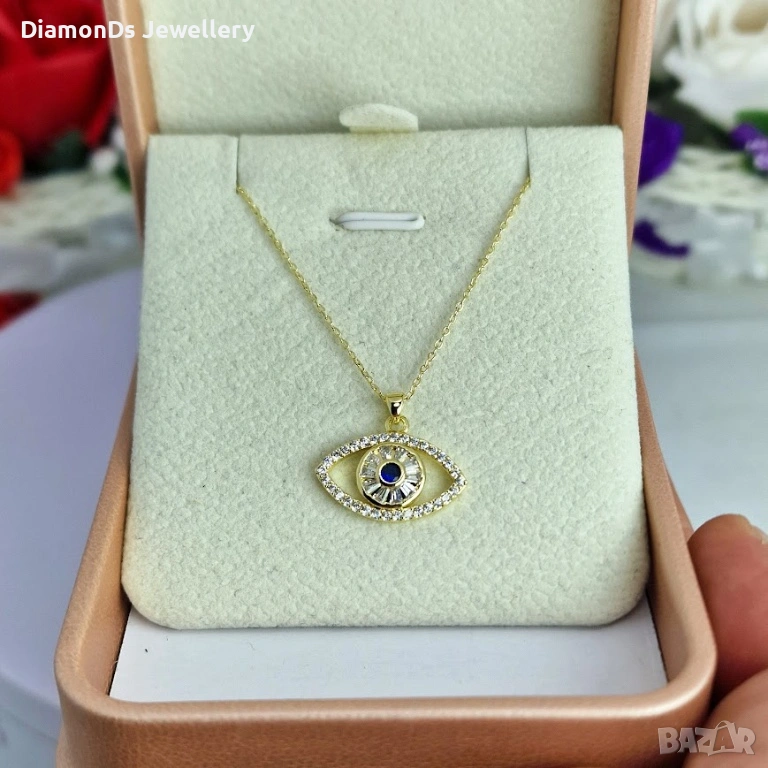 Evil Eye Necklace 👁️ | златисто колие с кристали, снимка 1