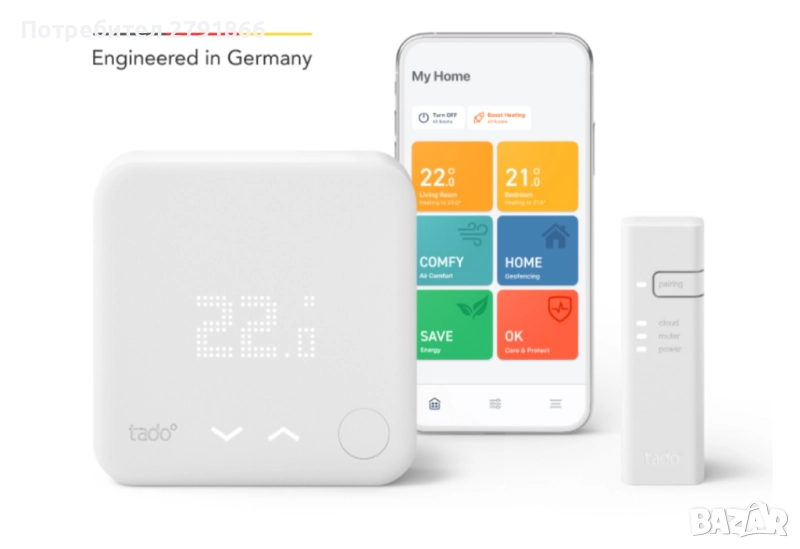 tado° Smart Thermostat Starter Kit V3+ Интелигентно управление на отоплението, снимка 1