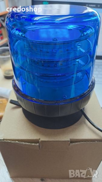 LED сигнална лампа, полицейски сигнален буркан за запалка, син буркан за таван, снимка 1