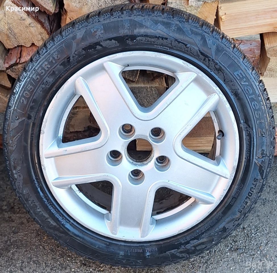 Джанта 5х112 със зимна гума 205/55/16, снимка 1