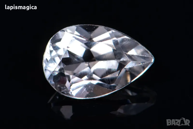 Бял топаз 1.59ct VVS капка шлифовка #1, снимка 1