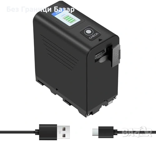 Нова NP-F970 7800mAh батерия Type-C LED за Sony камери и LED осветление, снимка 1