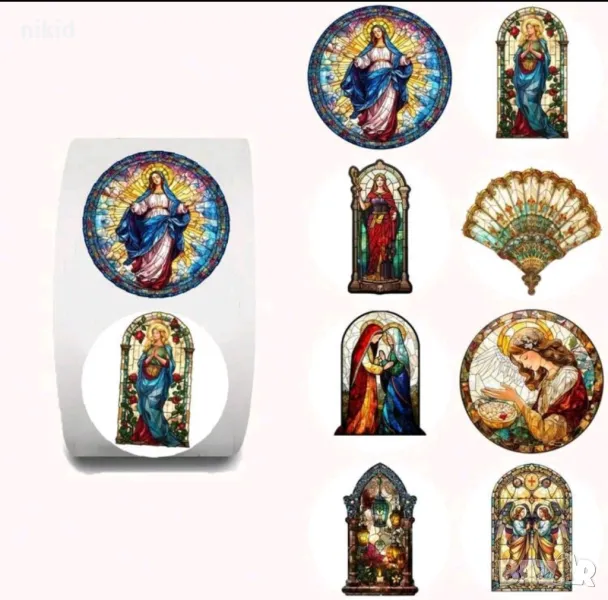 100 бр Религиозни Християнски малки самозалепващи лепенки стикери за ръчна изработка за подарък, снимка 1