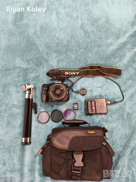 Фотоапарат Sony SLT-A58+ обектив Minolta AF Zoom 28-80mm, снимка 1