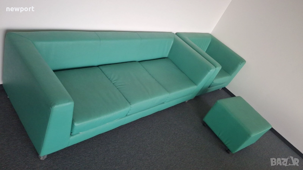 Кожена гарнитура от естествена кожа в отлично състояние, снимка 1