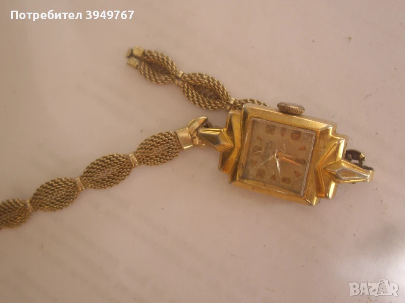 Стар позлатен дамски часовник, снимка 1