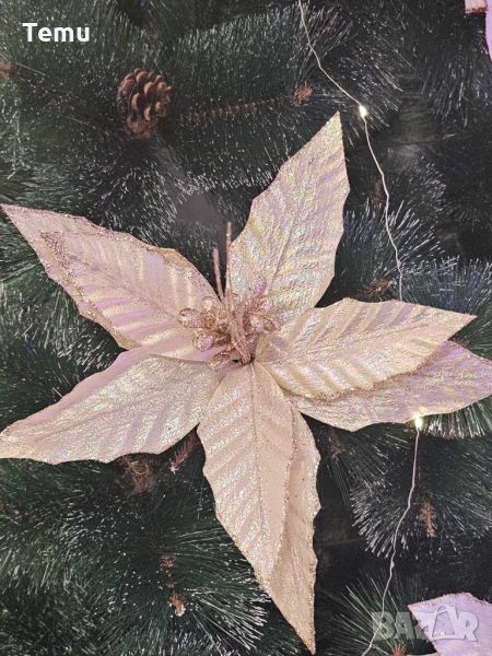 Коледна звезда декорация за елха Christmas Elegance, снимка 1