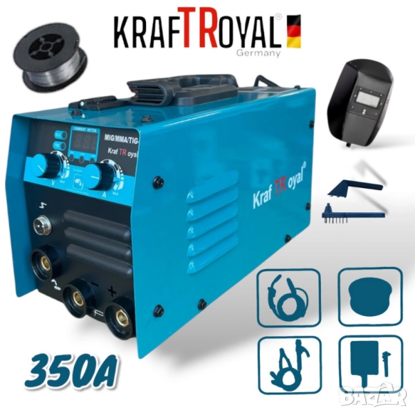 Инверторен електрожен с телоподаващо KraftRoyal – 2 в 1 MIG/MMA заваръчен апарат, снимка 1