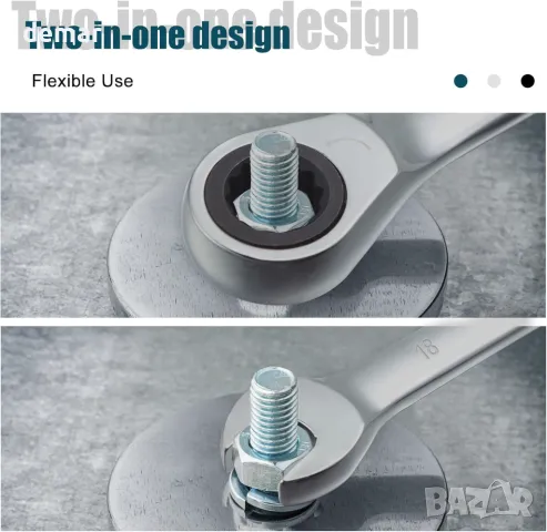 SORAKO тресчотка 18 мм, комбиниран ключ с фиксирана глава, комбиниран ключ с тресчотка, снимка 6 - Ключове - 49904003