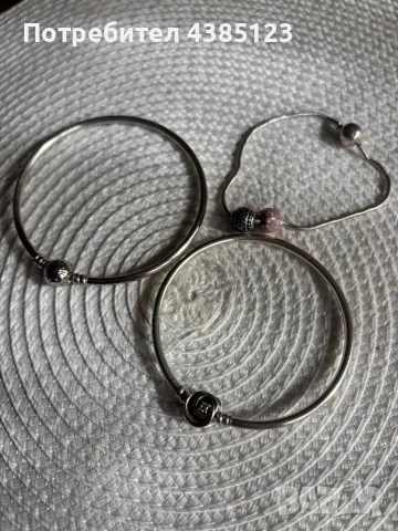 Сребърни гривни Pandora, снимка 4 - Гривни - 49779353