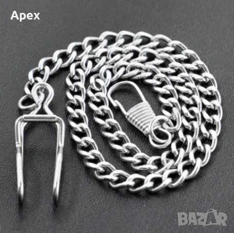 Стоманена Верижка за Джобен Часовник 37см. Масивен Сребрист Кюстек. Здрави и Стилни Верижки Кюстеци, снимка 4 - Джобни - 54010600