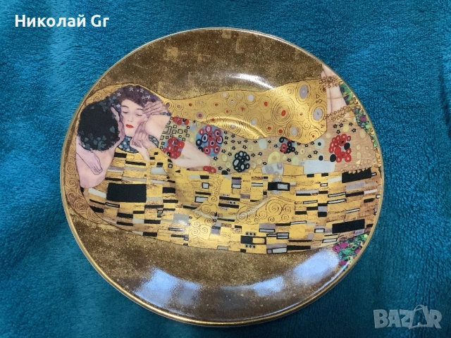 Чаша с чинийка G  Klimt  Ар Нуво  позлатен порцелан  отличен състояние  без следи от употреба  2 бр, снимка 5 - Антикварни и старинни предмети - 53944995