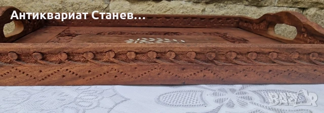Колекция от  дървени подноса, изработени в Индия, снимка 3 - Антикварни и старинни предмети - 50752152