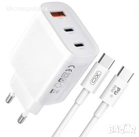 Зарядно/Адаптер 220V / XO-L117 45W / 2xPD, 1xUSB / + Type-C - Lightning Кабел / Бял / Баркод : 45641, снимка 1 - Оригинални зарядни - 47709307