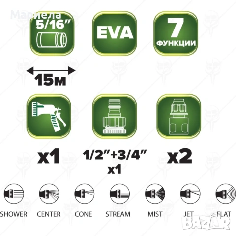 МАРКУЧ СПИРАЛА 15м КОМПЛЕКТ + ПИСТОЛЕТ+КОНЕКТОРИ

, снимка 2 - Други - 51688801