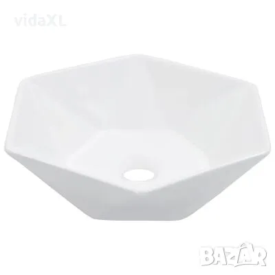 vidaXL Мивка, 41x36,5x12 см, керамична, бяла（SKU:143913）, снимка 2 - Мивки - 49547573