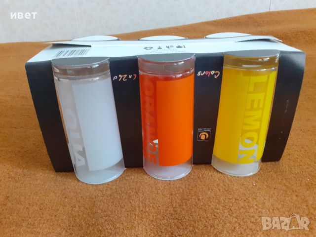 Нов сервиз чаши водни цветни, снимка 1 - Сервизи - 46052201