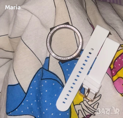 Силиконова каишка за Huawei GT 5 Pro 42mm,Huawei GT 4/5 41mm и защитен капак с камъни за Huawei