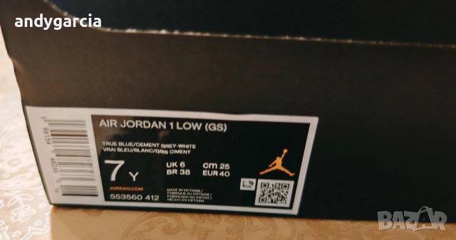  Nike Air Jordan 1 Low 40.0 ти номер или 25.0 см стелка, чисто нови с кутия 100% оригинални, снимка 3 - Маратонки - 53618686