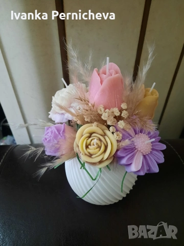 Букет от соеви свещи 