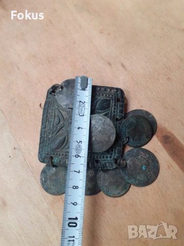 Стар възрожденски накит трепка забодка тепелък, снимка 5 - Антикварни и старинни предмети - 52041755