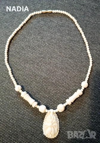 Колие от слонова кост, снимка 3 - Колиета, медальони, синджири - 51302006