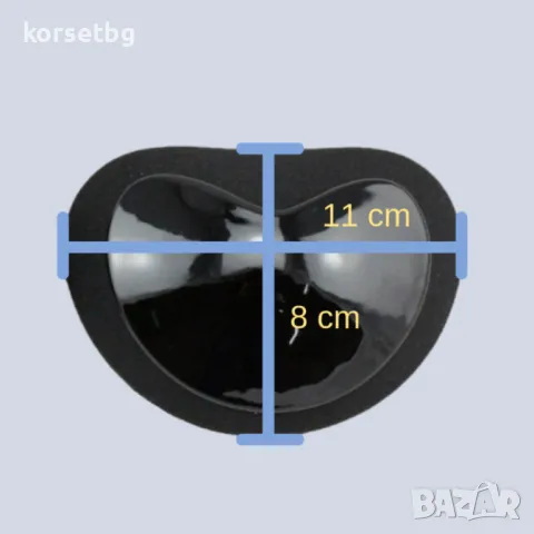 Черни Самозалепващи Повдигащи Подплънки за Сутиен и Бански 5329, снимка 5 - Бельо - 36574240