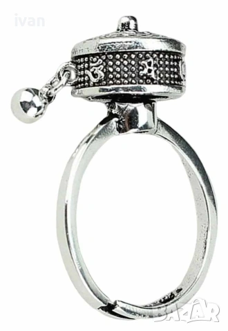 сребърен пръстен с ротационна корона , снимка 5 - Пръстени - 53132790