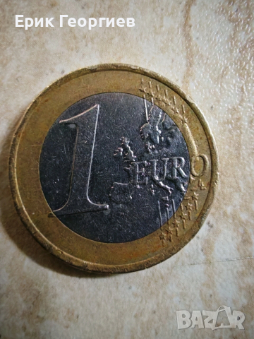 1 Евро Италия 2003 с дефект, снимка 2 - Нумизматика и бонистика - 53204086