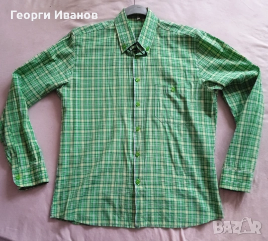 КАТО НОВА M/40 ЕФЕКТНА БЪЛГАРСКА карирана спортно-елегантна риза BG plaid shirt