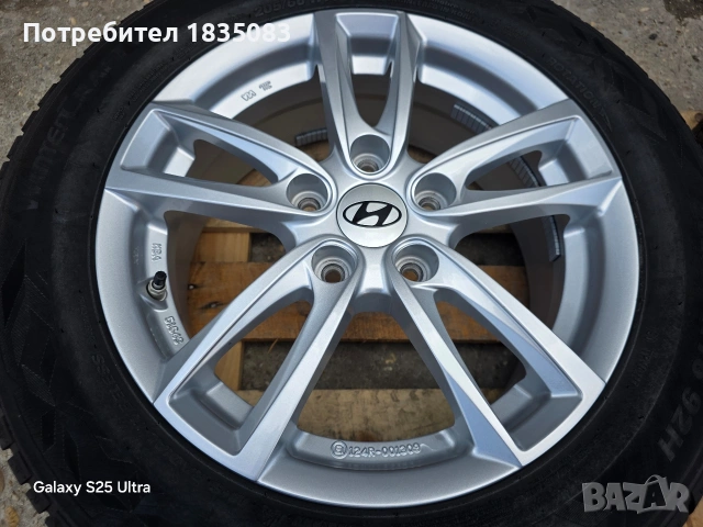 Лети джанти 16ки 5х114.3 Hyundai + зимни гуми 205/60/16 Kumho, снимка 4 - Гуми и джанти - 54013135