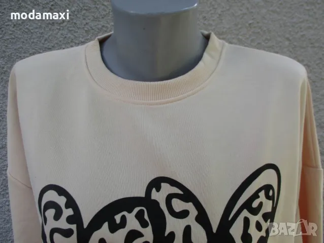 4XL+ Нова блуза в цвят кайсия , снимка 2 - Блузи с дълъг ръкав и пуловери - 47199497