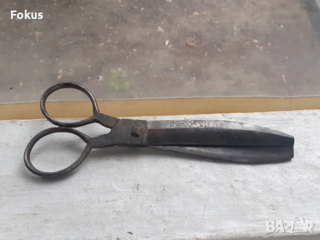 Стара кована възрожденска ножица със златни набивки, снимка 5 - Антикварни и старинни предмети - 51055614