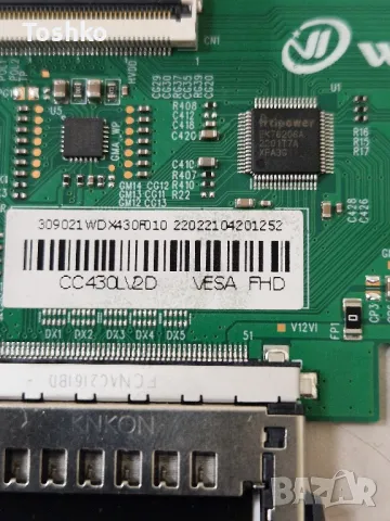 TESLA 43E620BFS MAIN BOARD EL.MT6683-FG75 TCON BOARD CC430LV2D PANEL CX430DLEDM LE-43T3, снимка 6 - Части и Платки - 50316723