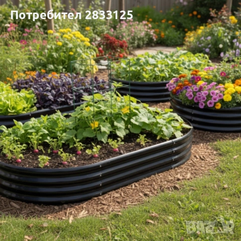 Овална леха за зеленчуци и цветя - модерна форма и здрава конструкция 240 х 120 х 30см