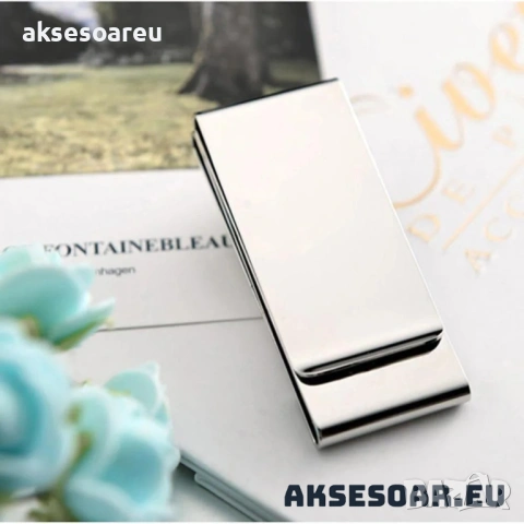 Щипка за пари от неръждаема стомана портфейл за кредитни карти тънък метален джобен събирател за път, снимка 5 - Портфейли, портмонета - 53929971