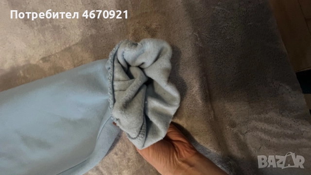 Дамски костюм от полар в син цвят, яке овърсайз, панталон размер S-M, снимка 7 - Спортни екипи - 52679939