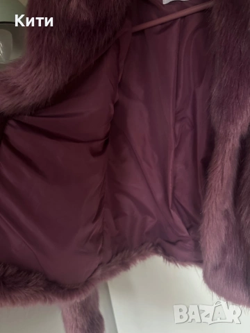 Палто с косъм Bershka, снимка 3 - Палта, манта - 53248341