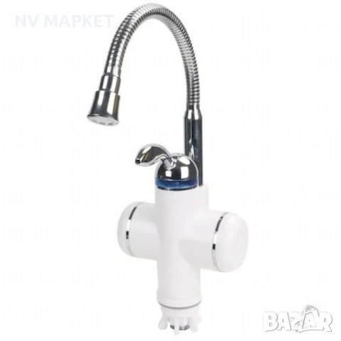 Смесител с проточен бойлер 3200W. 3а плот + Гъвкав чучур,24м гаранция