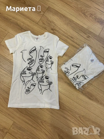 Дамска памучна тениска, снимка 2 - Тениски - 53869516