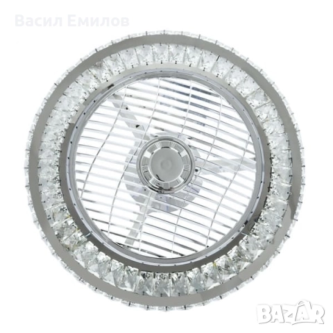 Кристален LED полилей с вентилатор и дистанционно управление, снимка 2 - Полилеи - 51938481