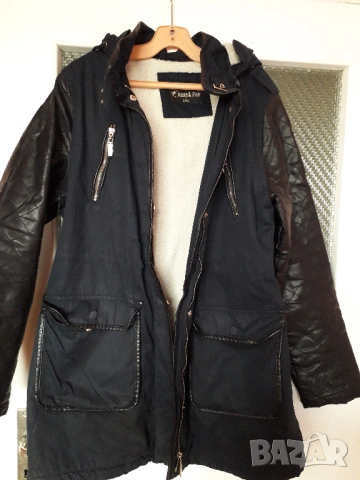 Мъжко яке с качулка, с топла подплата XL-2XL, снимка 2 - Якета - 54023219