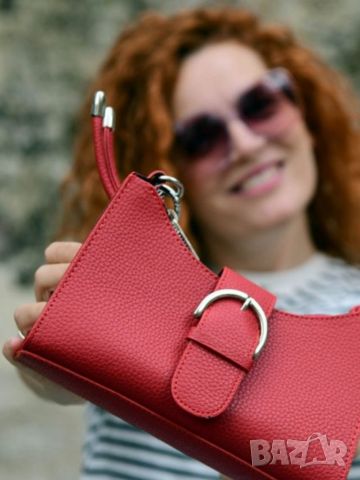 Малка дамска кожена чанта с цип, голямо разнообразие от цветове, снимка 15 - Чанти - 46097176