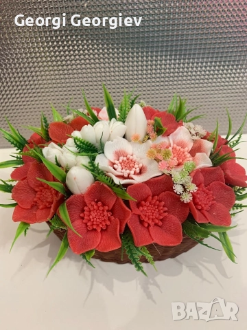 цветя изработени с глицеринов ароматен сапун и Българска роза 🌹 Стара Загора Център .